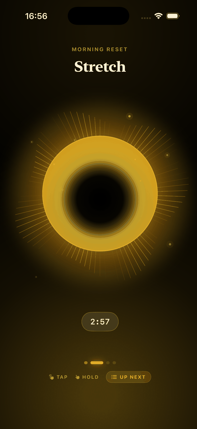 Routine running — Stretch step with golden orb